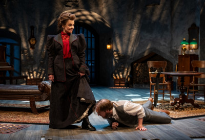 Kathryn Erbe and Cliff Chamberlain in Steppenwolf Theatre's "The Dance of Death" through March 22, 2026.