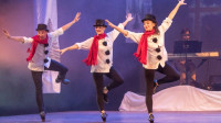 Isaac Stauffer, Kirsten Uttich and Jennifer Yonally in "Tidings of Tap" by Chicago Tap Theatre at the North Shore Center for the Performing Arts.
