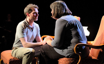 Mom I am going to Mars: Bill (Brian Sheridan) tells his mother (Stacey Lind) he has been selected for a mission in Chimera Ensemble's How to Live on Earth.
