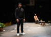 (left to right) Ensemble member Glenn Davis with Michael Potts in Steppenwolf Theatre Company’s world premiere of Windfall.