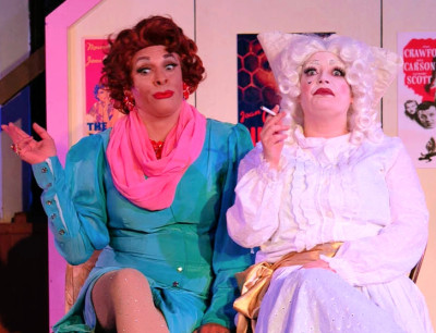 David Cerda (left) and Caitlin Jackson in Hell in a Handbag Productions’ holiday favorite Christmas Dearest.