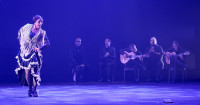 LaLupi with musicians Diego Alvarez, Jose Diaz El Chachito, Curio de Maria, Jose Moreno and Jose Alconchel.