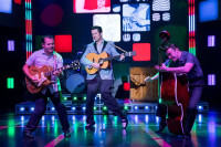 Left to right - Matt Codina (Scotty Moore), Eddie Clendening (Elvis), Zach Lentino (Bill Black)