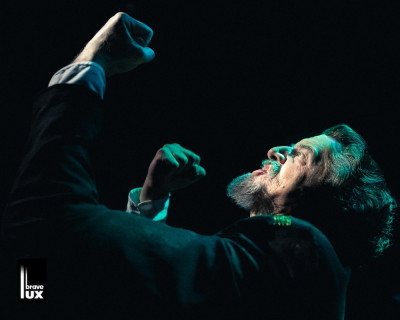 Blake Montgomery as Charles Dickens in Charles Dickens Begrudgingly Performs “A Christmas Carol” Again.